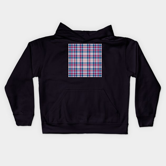 Plaid Blue-Pink Kids Hoodie by CeeGunn